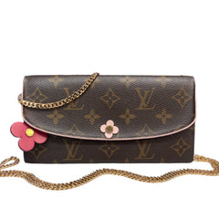 LOUIS VUITTON Flower Monogram Emilie Wallet with Chain Louis Vuitton