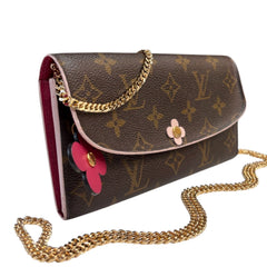 LOUIS VUITTON Flower Monogram Emilie Wallet with Chain Louis Vuitton