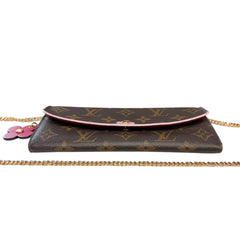 LOUIS VUITTON Flower Monogram Emilie Wallet with Chain Louis Vuitton