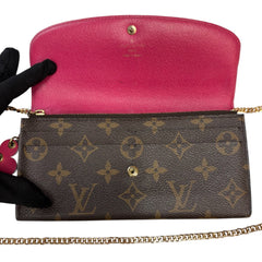 LOUIS VUITTON Flower Monogram Emilie Wallet with Chain Louis Vuitton