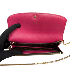 LOUIS VUITTON Flower Monogram Emilie Wallet with Chain Louis Vuitton