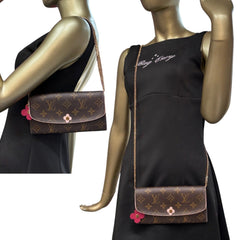 LOUIS VUITTON Flower Monogram Emilie Wallet with Chain Louis Vuitton