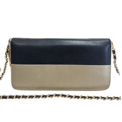 CHANEL Black/Gold Caviar Leather Zip Wallet Chanel