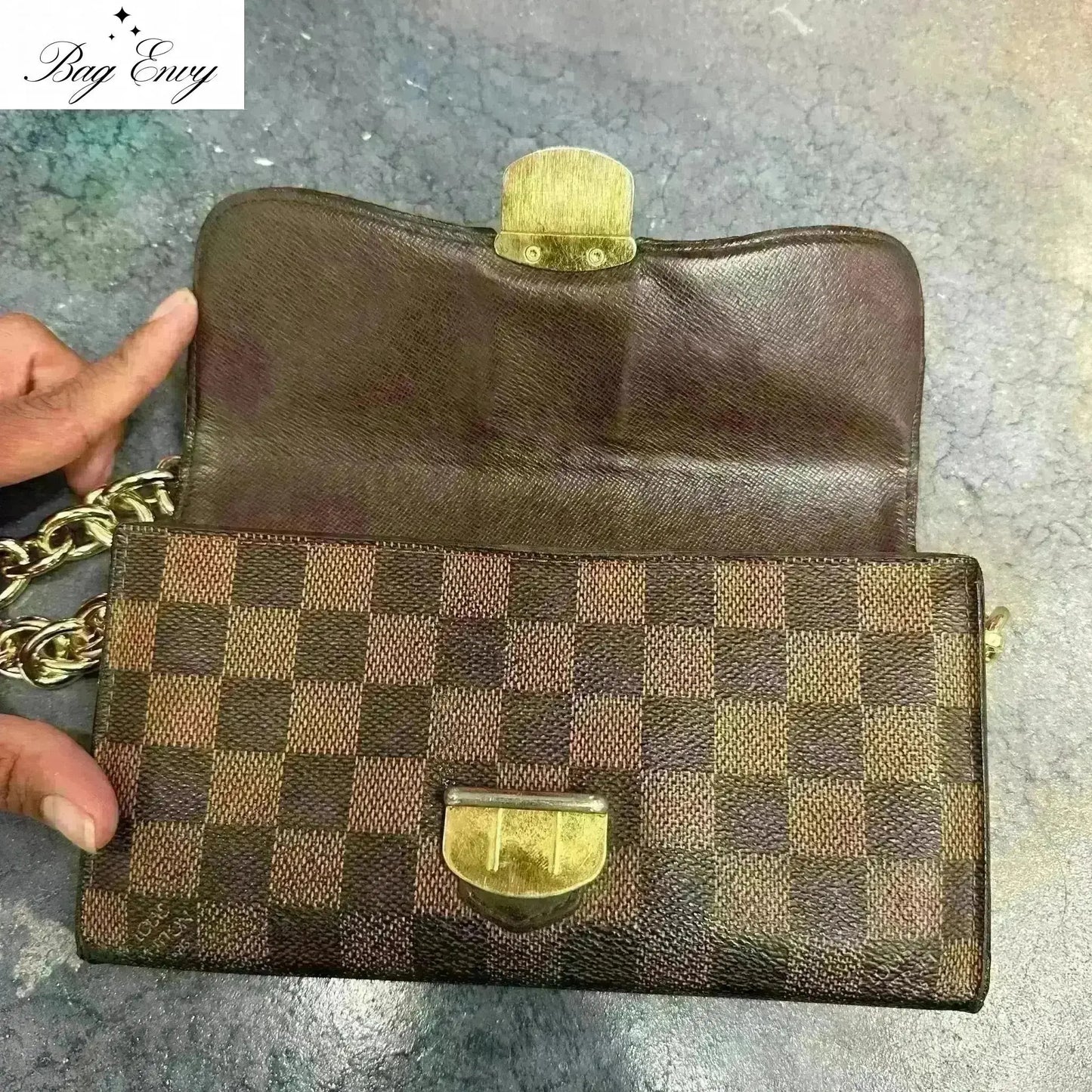 LOUIS VUITTON Damier Ebene Sistina Wallet