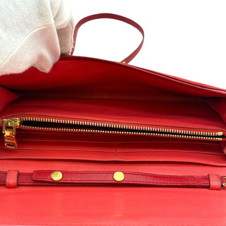 Matelassé Chain Wallet – Red Lambskin with Gold Hardware MIU MIU