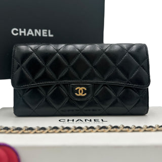 CHANEL Lambskin Classic Flap Gusseted Wallet Chanel