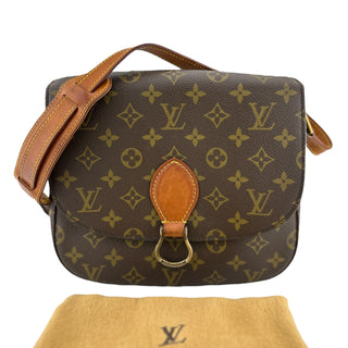 LOUIS VUITTON Monogram Coated Canvas and Vachetta Leather Saint Cloud GM Crossbody Bag Louis Vuitton