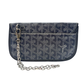GOYARD Gray Goyardine Pouch with added Silver Wrist Chain Goyard