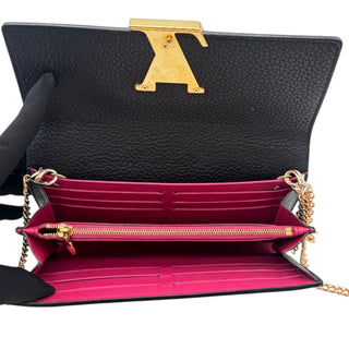 LOUIS VUITTON Black Taurillon Capucines Leather Wallet Louis Vuitton