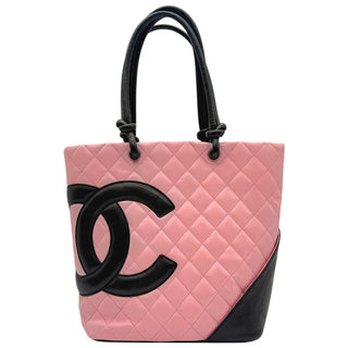 CHANEL Pink Lambskin Cambon Tote Chanel