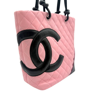 CHANEL Pink Lambskin Cambon Tote Chanel