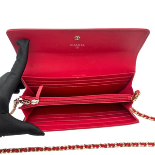 CHANEL Red Caviar Timeless Long Flap Wallet Chanel
