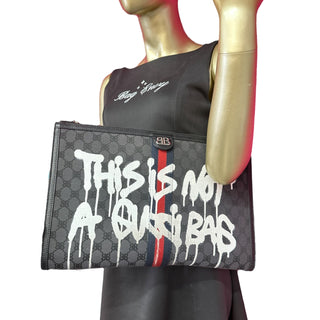 GUCCI x BALENCIAGA The Hacker Project BB Supreme Graffiti Clutch Gucci