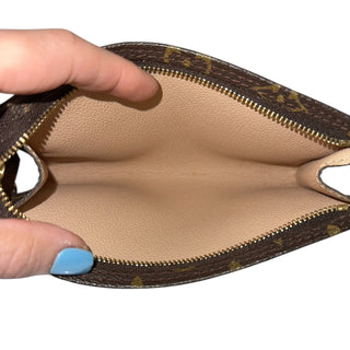 LOUIS VUITTON Monogram Coated Canvas Poche 17 with Wrist Chain Louis Vuitton