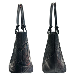 CHANEL Black Lambskin Cambon Tote Chanel
