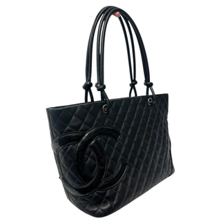 CHANEL Black Lambskin Cambon Tote Chanel