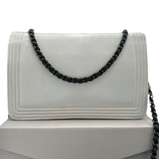 CHANEL Lambskin Tuxedo Boy Original Wallet on Chain Chanel