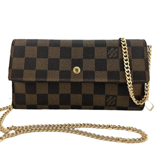 LOUIS VUITTON Damier Ebene International Wallet with Chain Louis Vuitton