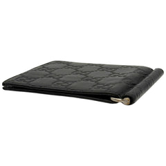 GUCCI Black Leather Guccisima Bifold Wallet/Money Clip Gucci