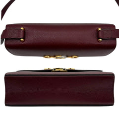 GUCCI Burgundy Leather Zumi Crossbody Bag Gucci