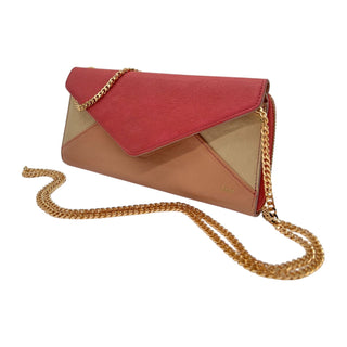 CHLOE Tri-Color Leather Envelope Wallet with Chain Chloe
