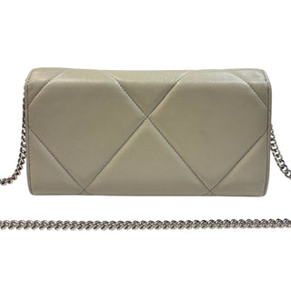 CHANEL Grey Leather Compact 19 Wallet Chanel