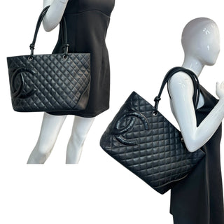 CHANEL Black Lambskin Cambon Tote Chanel