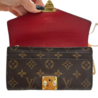 LOUIS VUITTON Red Monogram Portefeuille Pallas Wallet with Chain Louis Vuitton