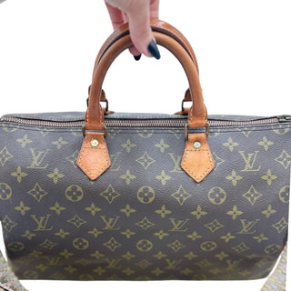 LOUIS VUITTON Monogram Speedy 35 with Strap Louis Vuitton