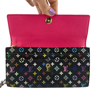 LOUIS VUITTON Black Multicolor Monogram Sarah Wallet with added Chain Louis Vuitton