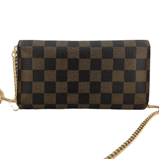 LOUIS VUITTON Damier Ebene International Wallet with Chain Louis Vuitton