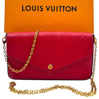 LOUIS VUITTON Red Monogram Empreinte Felicie Pochette Louis Vuitton