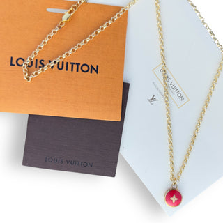 Repurposed LOUIS VUITTON Red Monogram Charm Necklace Louis Vuitton