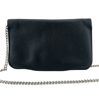 HERMES Black Clemence Dogon Wallet with Unbranded Silver Chain Hermes