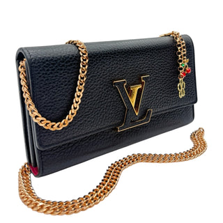 LOUIS VUITTON Black Taurillon Capucines Leather Wallet Louis Vuitton