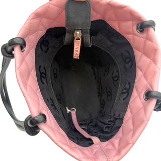 CHANEL Pink Lambskin Cambon Tote Chanel