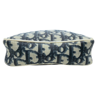 CHRISTIAN DIOR #2 Blue Coated Canvas Mini Trotter Pouch Wristlet Dior
