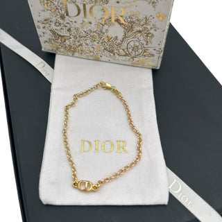 Repurposed CHRISTIAN DIOR Gold CD Charm Bracelet Dior