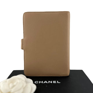 CHANEL Beige Goatskin Leather Ring Agenda Cover CHANEL