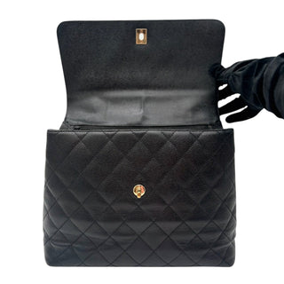 CHANEL Black Caviar Quilted Jumbo Kelly Flap Chanel