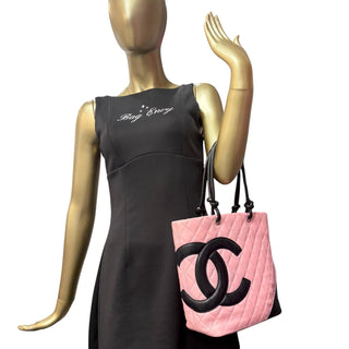 CHANEL Pink Lambskin Cambon Tote Chanel