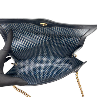 GUCCI Navy Coated Canvas Medium Ophidia Clutch with added Strap Gucci