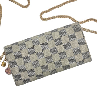 LOUIS VUITTON Damier Azur Sarah Wallet with Chain Louis Vuitton