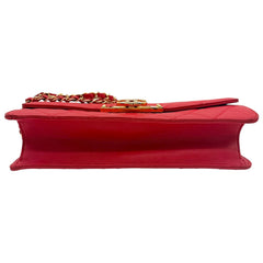 CHANEL Red Lambskin Golden Class Flap Chain Bag Chanel