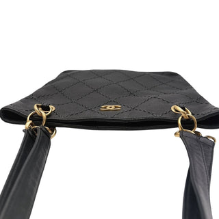 CHANEL Black Calfskin Wild Stitch Shopper Tote Chanel