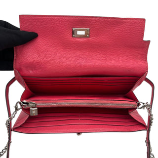 HERMES Pink Chevre Leather Kelly Wallet Hermes