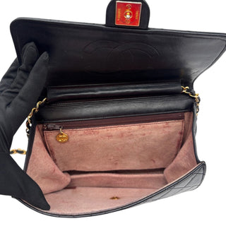 CHANEL Black Lambskin Classic Single Flap Chain Bag Chanel