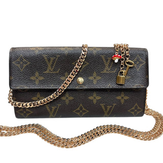 LOUIS VUITTON Monogram Sarah Wallet with added Crossbody Chain/Charm Louis Vuitton
