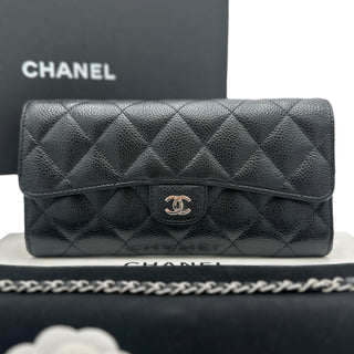 CHANEL Caviar Classic Flap Gusseted Wallet Chanel