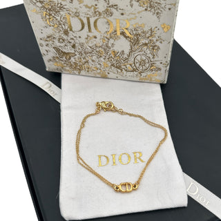 Repurposed CHRISTIAN DIOR Gold CD Charm Bracelet Dior